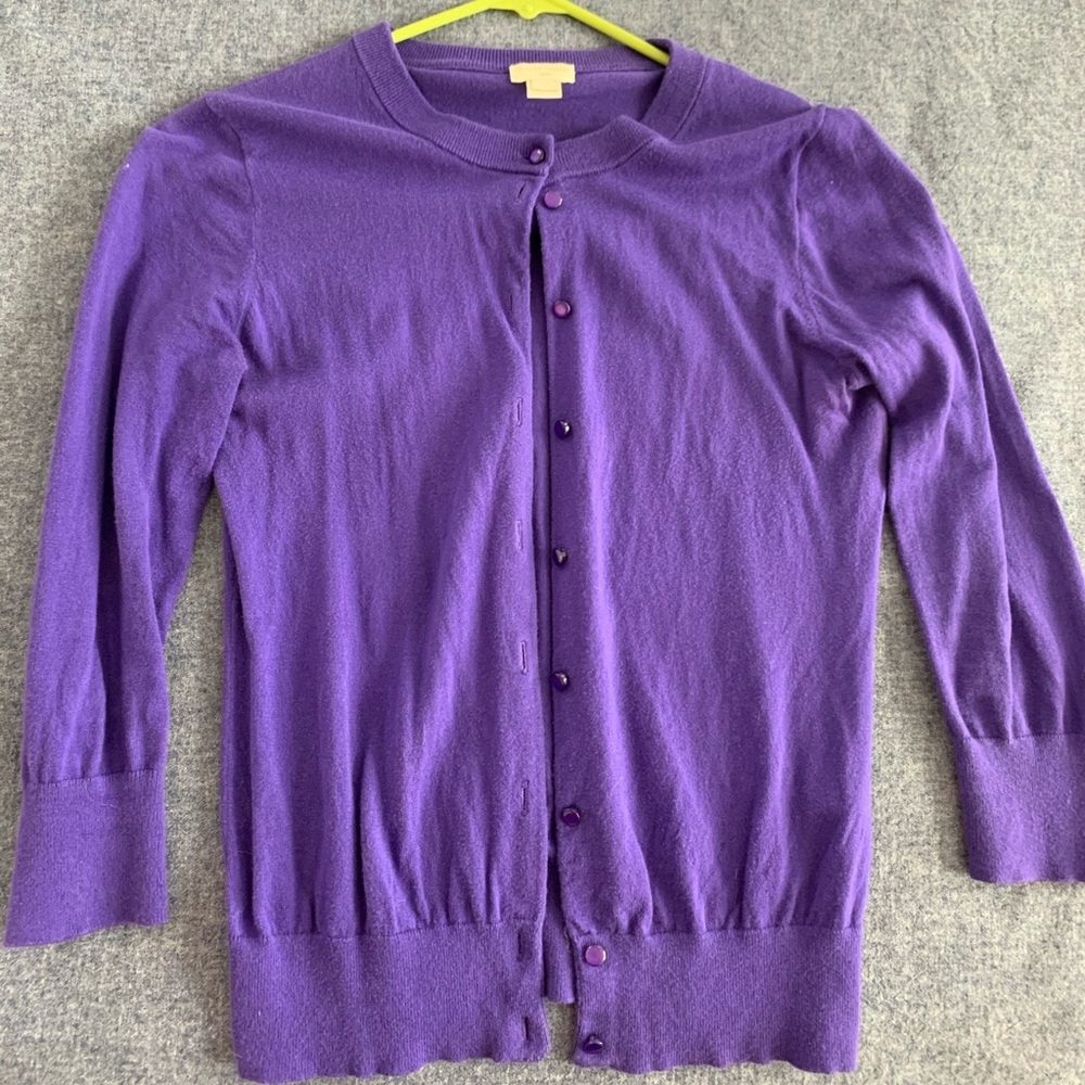 J. Crew Purple Claire Cardigan